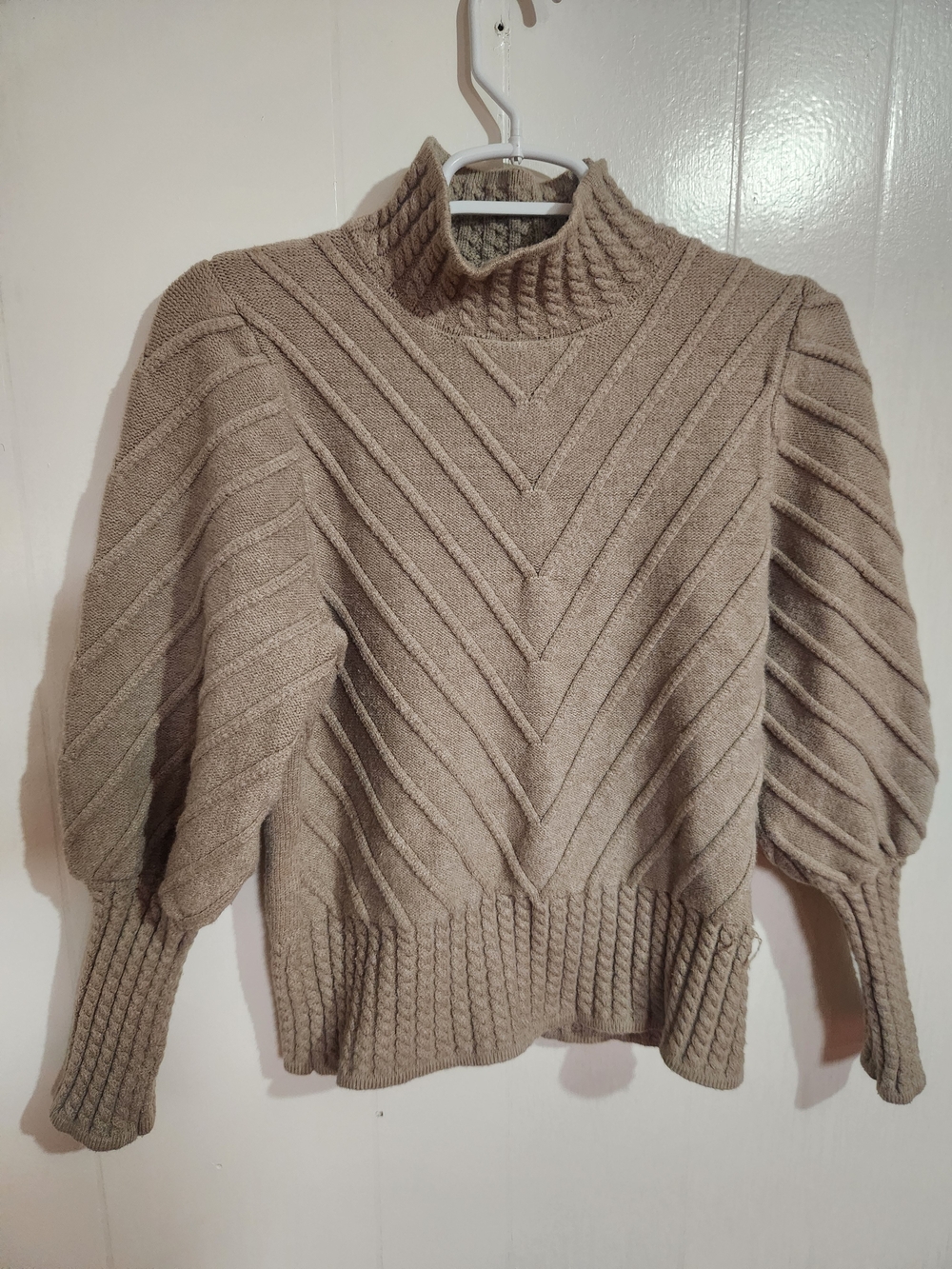 Catherine Malandrino Women’s Cozy Cable-Knit Sweater Pullover - Taupe Size M